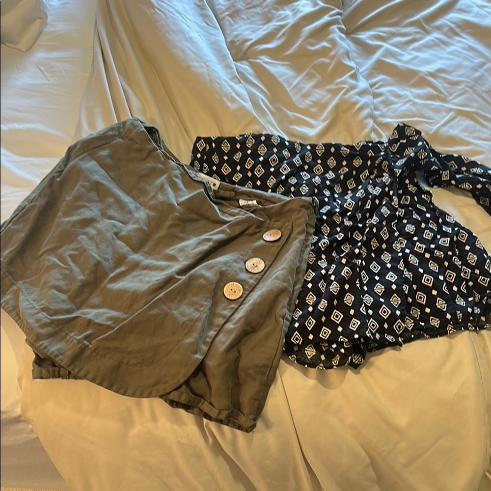 Zara Olive and Black Skirt Set